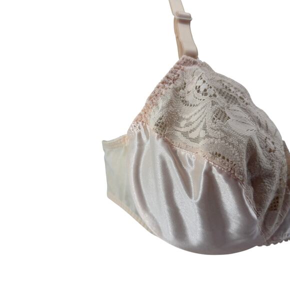 Vintage Hanes Her Way Bra Nylon Unlined Underwire G102 7102 Lace 36B - Picture 2 of 6